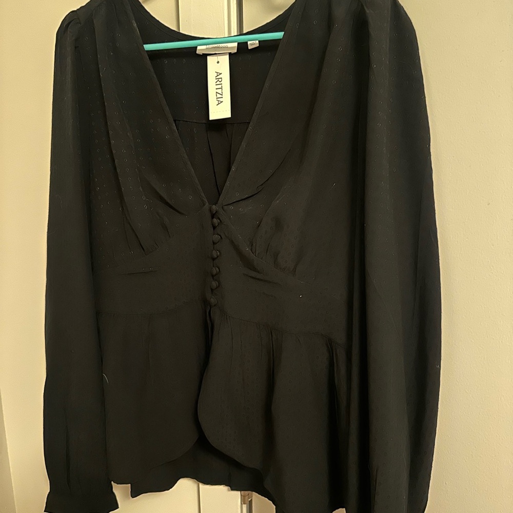 Aritzia Black Sardinia Blouse